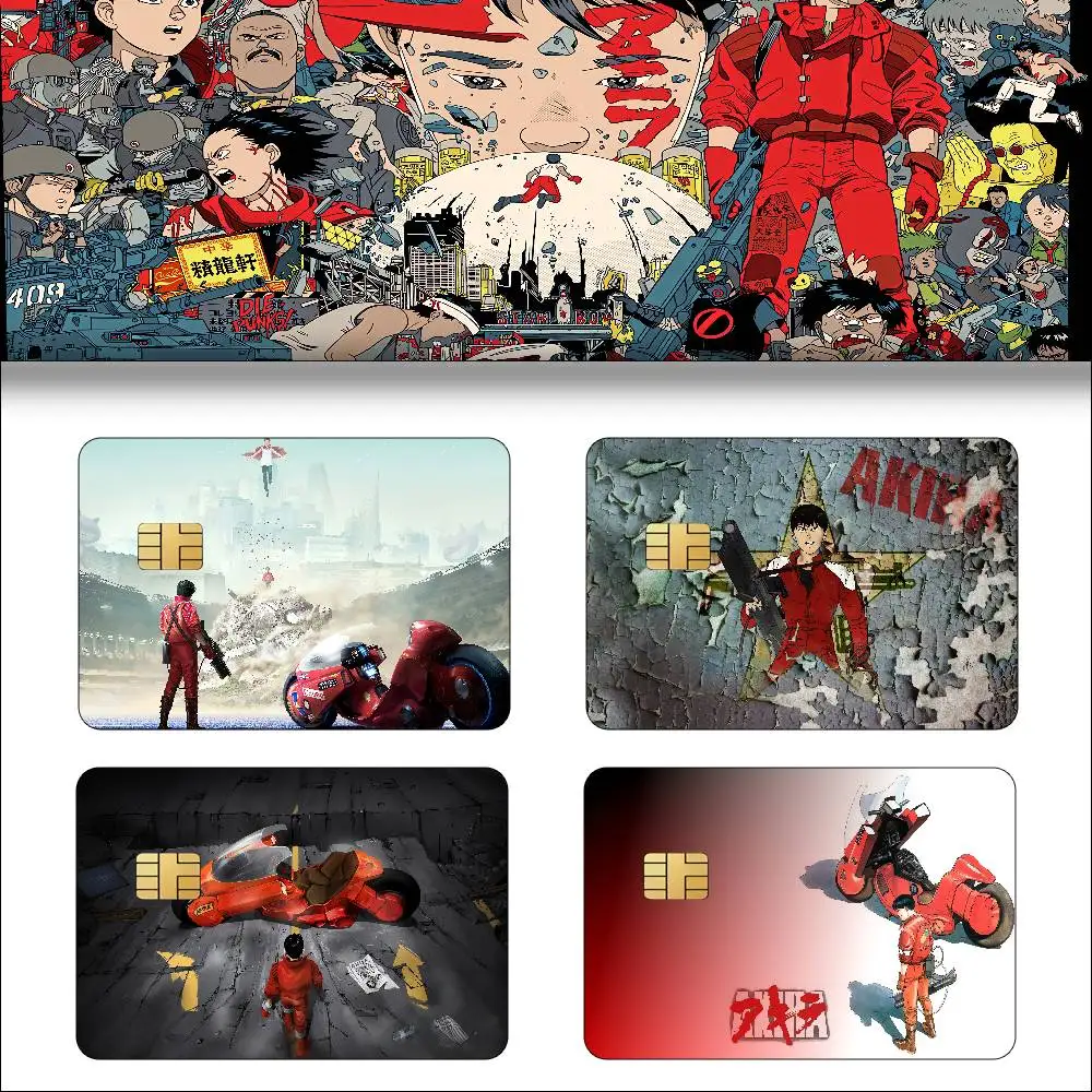 Anime Akira Anmie 4pcs 1Set Sticker Film Skin Cover For Credit Card Debit Bank Card Front