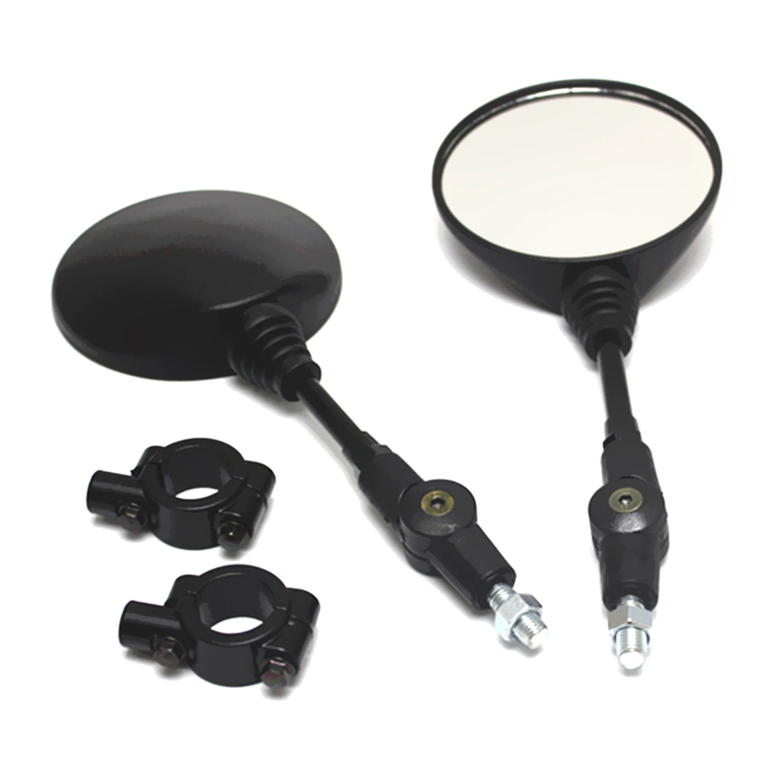 1 Pair Universal Motorcycle Scooter Handlebar Collapsible Round Shape Rearview Side Mirror Base Modified Accessories for Cars