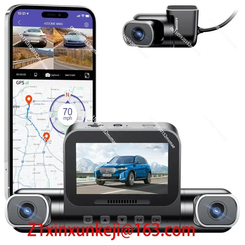 Dashboard Cam M660 2K + 3 * 1080P 4CH Vehicle DVR Global Positioning System 5g Wireless Built-in 128gb