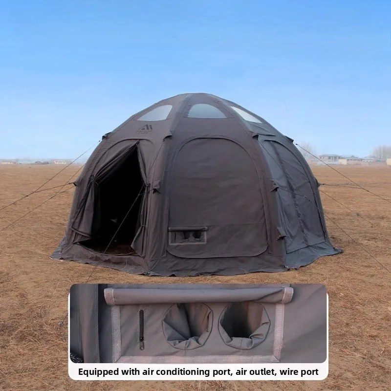 

5 meters diameter spherical inflatable tent camping free speed open tank gray outdoor long dome tent
