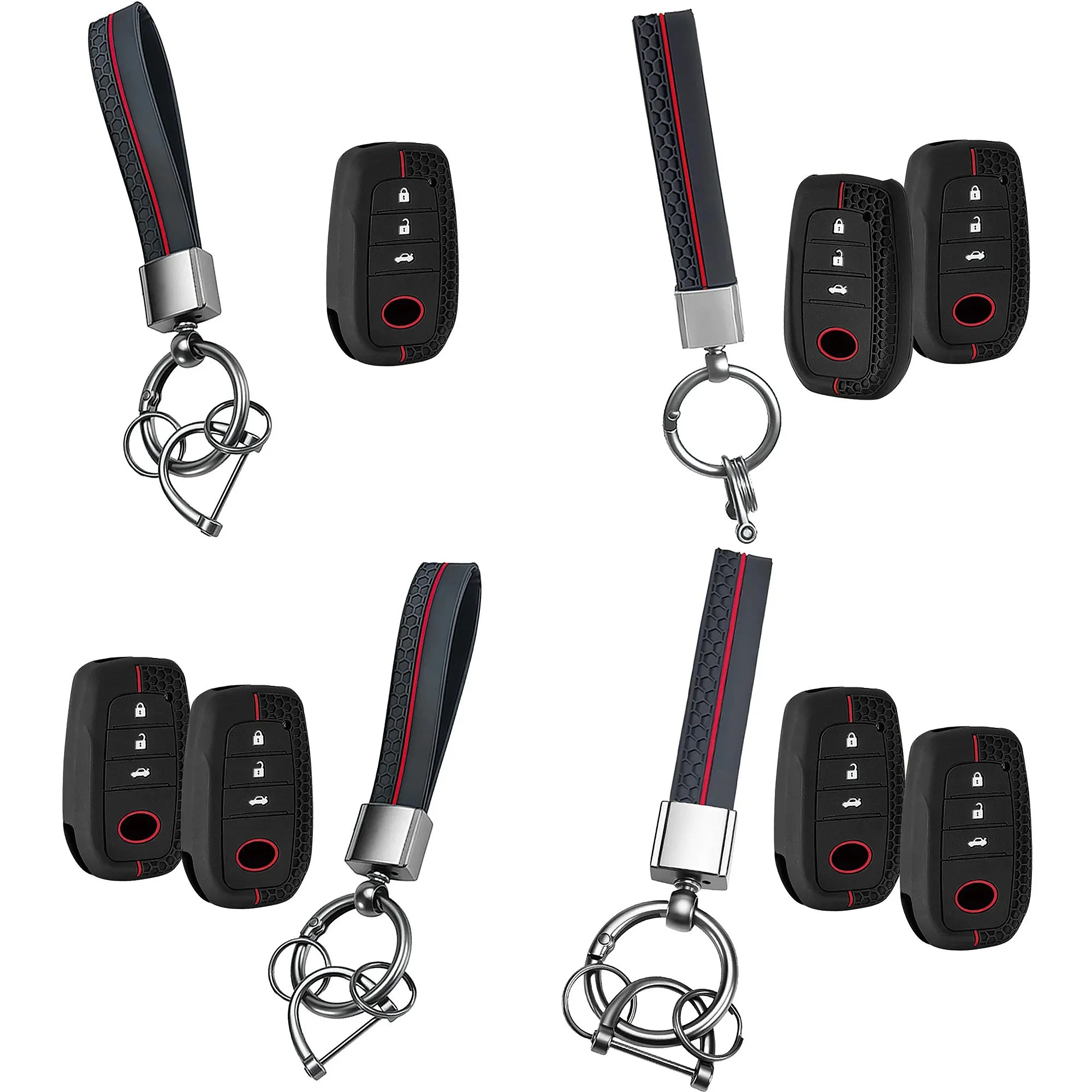 Soft Silicone Keychain Key Cover Fit Toyota Corolla Yaris Prius Hilux Land Cruiser LC200 LC250 LC300 Auto Key Protector