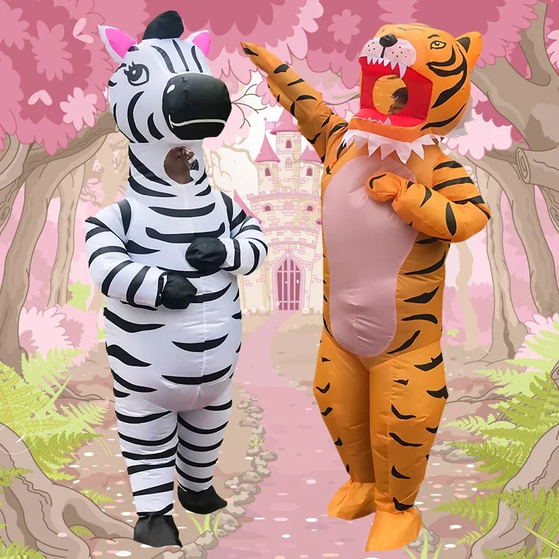 

2022 new zebra inflatable body full costume fancy dress party role play Animal cosplay costume suitable for women men