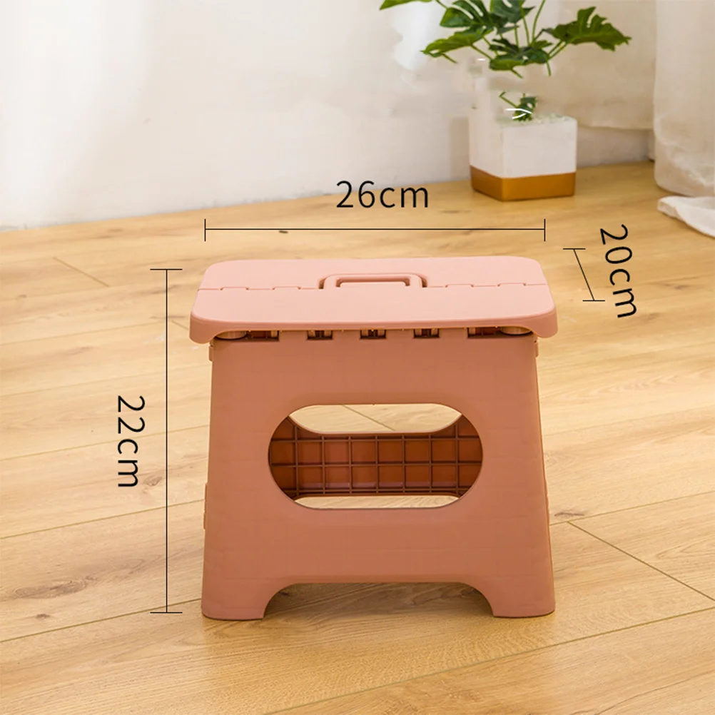 Stool For Kids Pure Color Home Foldable Taboret Chairs Bathroom Pink Small Child