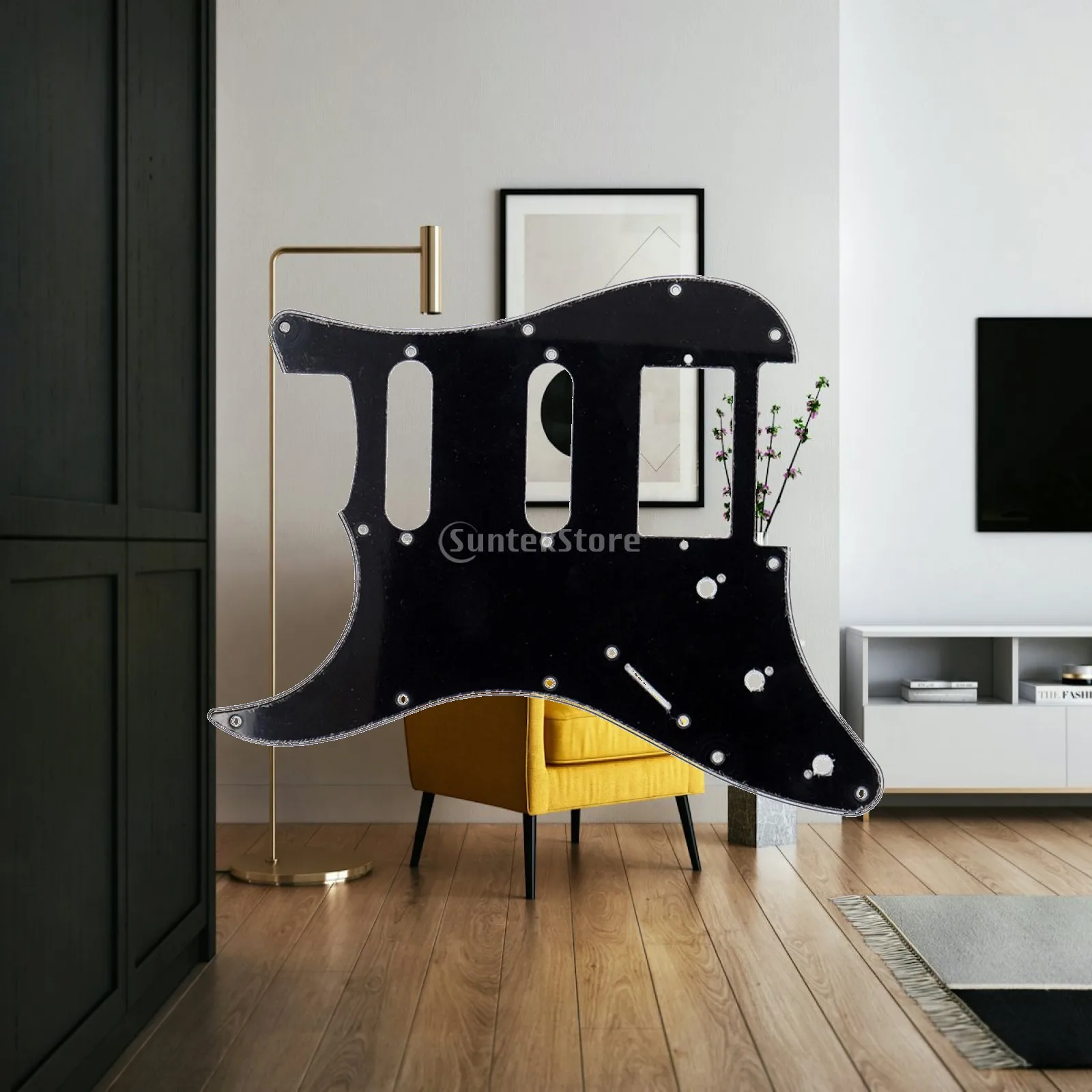Single Left Hand Guitar Guard PVC Pickguard Protective Shield 11 Hole SSS Layout Black or White for Parts Upgrade