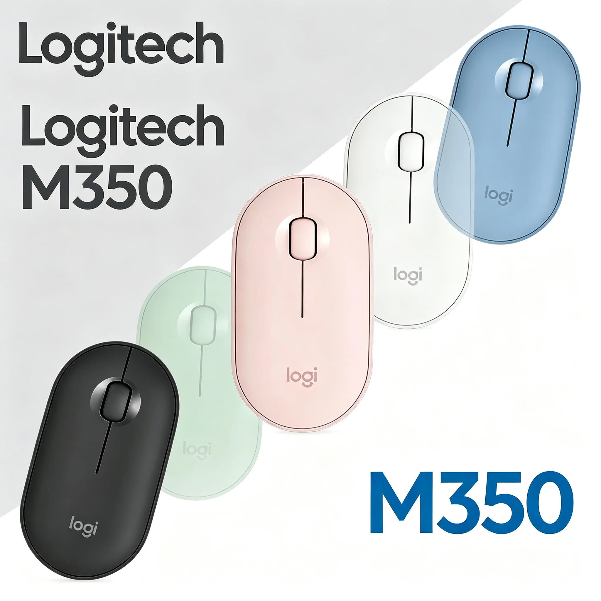 Logitech Pebble M350 Wireless Office Mouse Multi-Color Matte Silent Slim Bluetooth Computer Mice