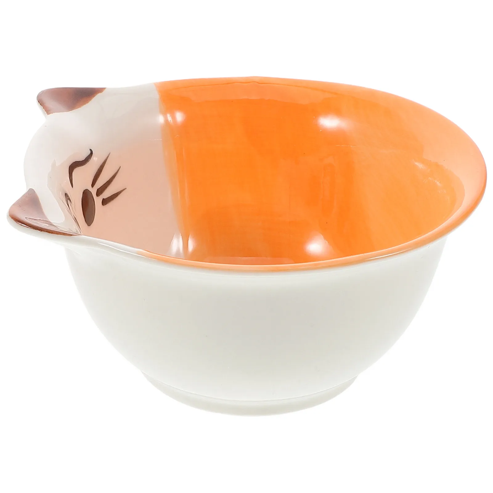 Ceramic Cat Bowl Cute Kids Snack Dish for Toddler Meals Portion Control Baby Food Serving Bowl