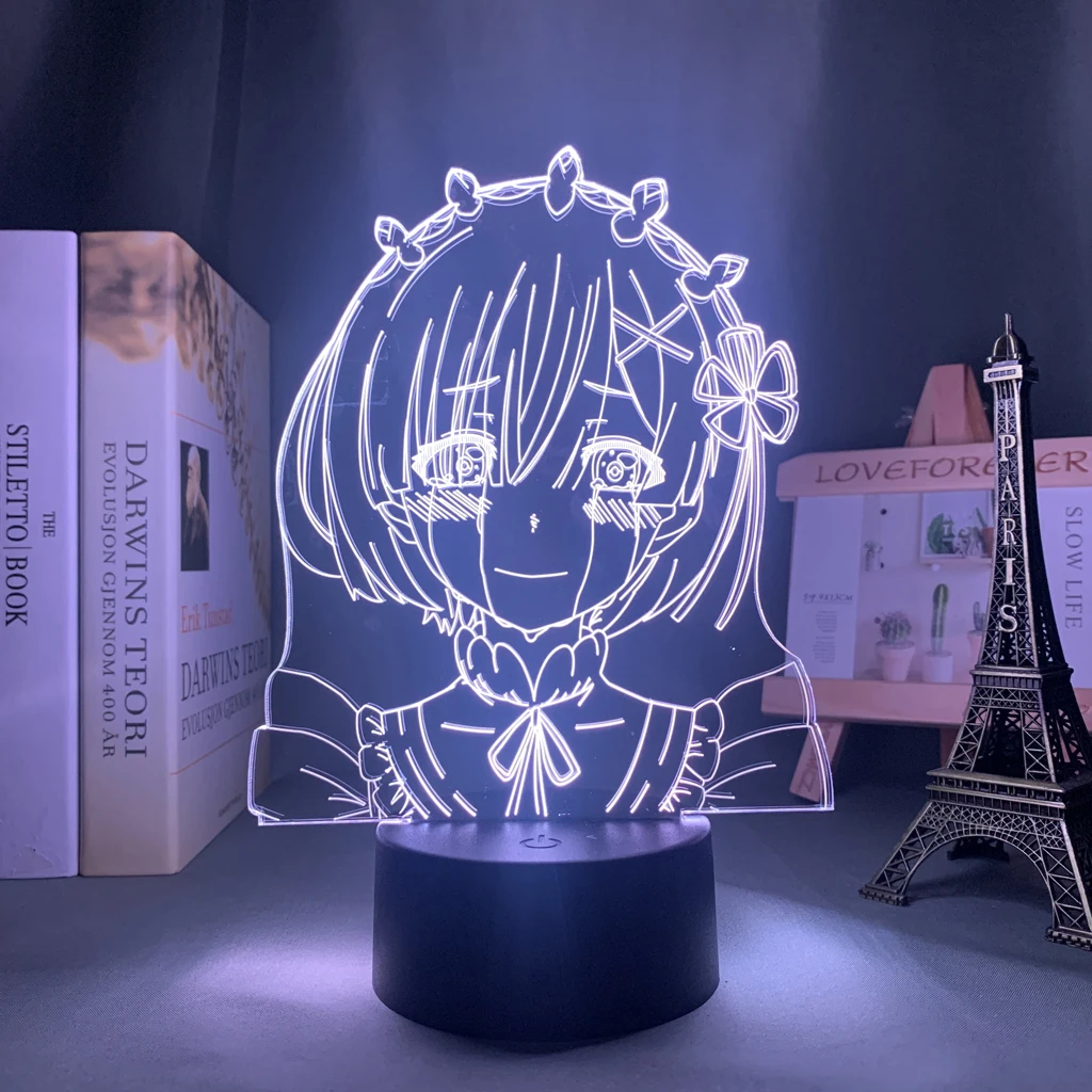 Anime Lamp Re Zero Starting Life In Another World Acrylic Glowing Stand for Room Decor Nightlight Gift Re Zero Rem Action Figure