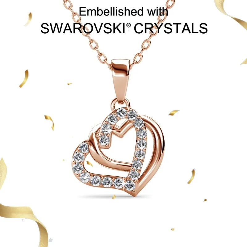 

Daisini Heart Pendant Fine Jewelry Necklace with Swarovski Crystals for Women Made of 925 Sterling Silver Timeless Gift