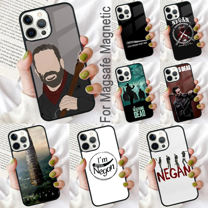 Negan The Walking Dead Magnetic Soft Phone Case for iPhone 16 Promax 15 Pro 13 14 Plus 11 12 Mini MagSafe Coque