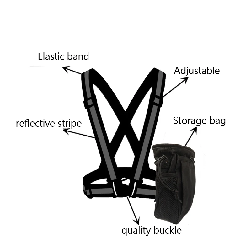 Lawaia Night Cycling Pocket Reflective Sports Bag Running Elastic Band Reflective Stripe Quality Buckle Adjustable Storage Bag