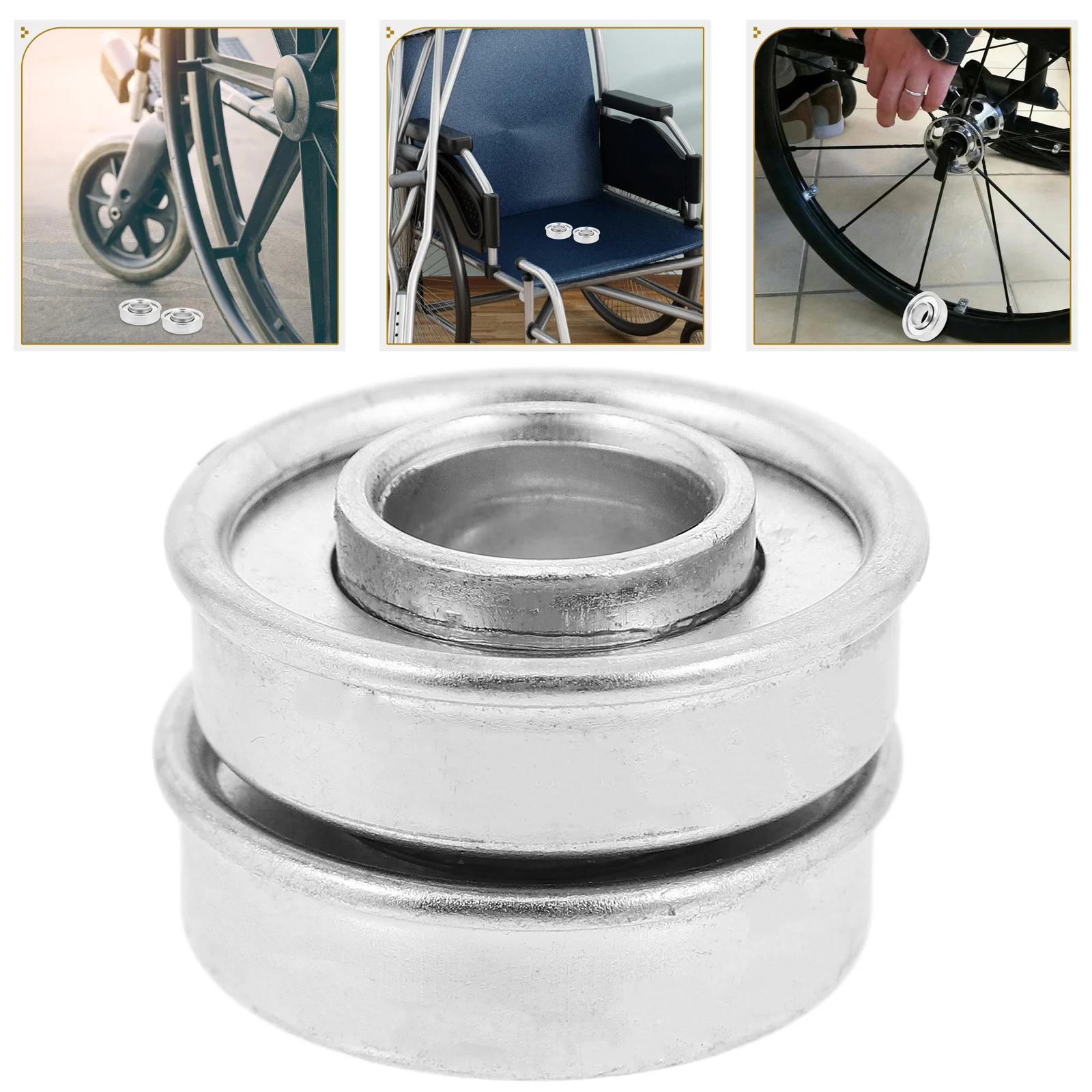 

2Pcs Front Bowl Bearing for Wheelchair Forks Replacement Easy Steering Stable Control Carbon Steel Wheelchair Accessories
