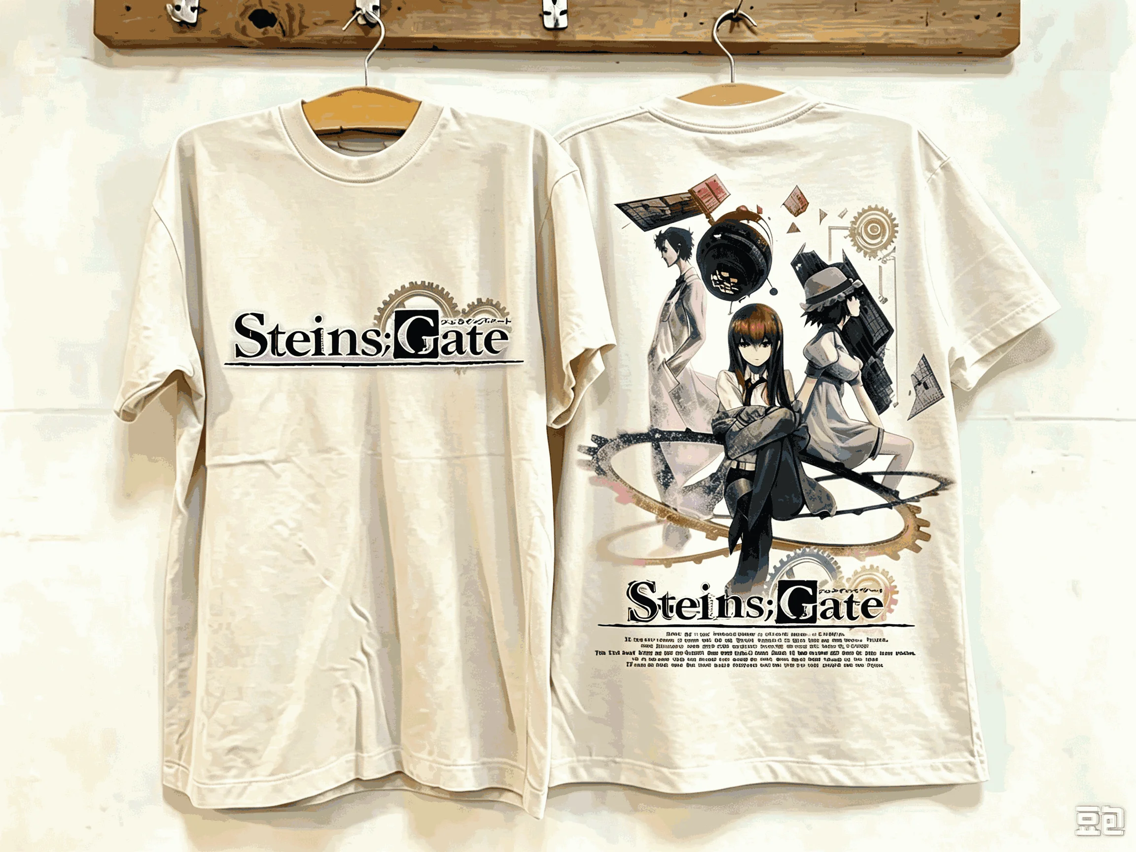 Steins Gate Print T-shirts for Men Women Fashion Hip Hop Oversized Unisex Streetwear Trendy Cotton Short Sleeves Classic Couples
