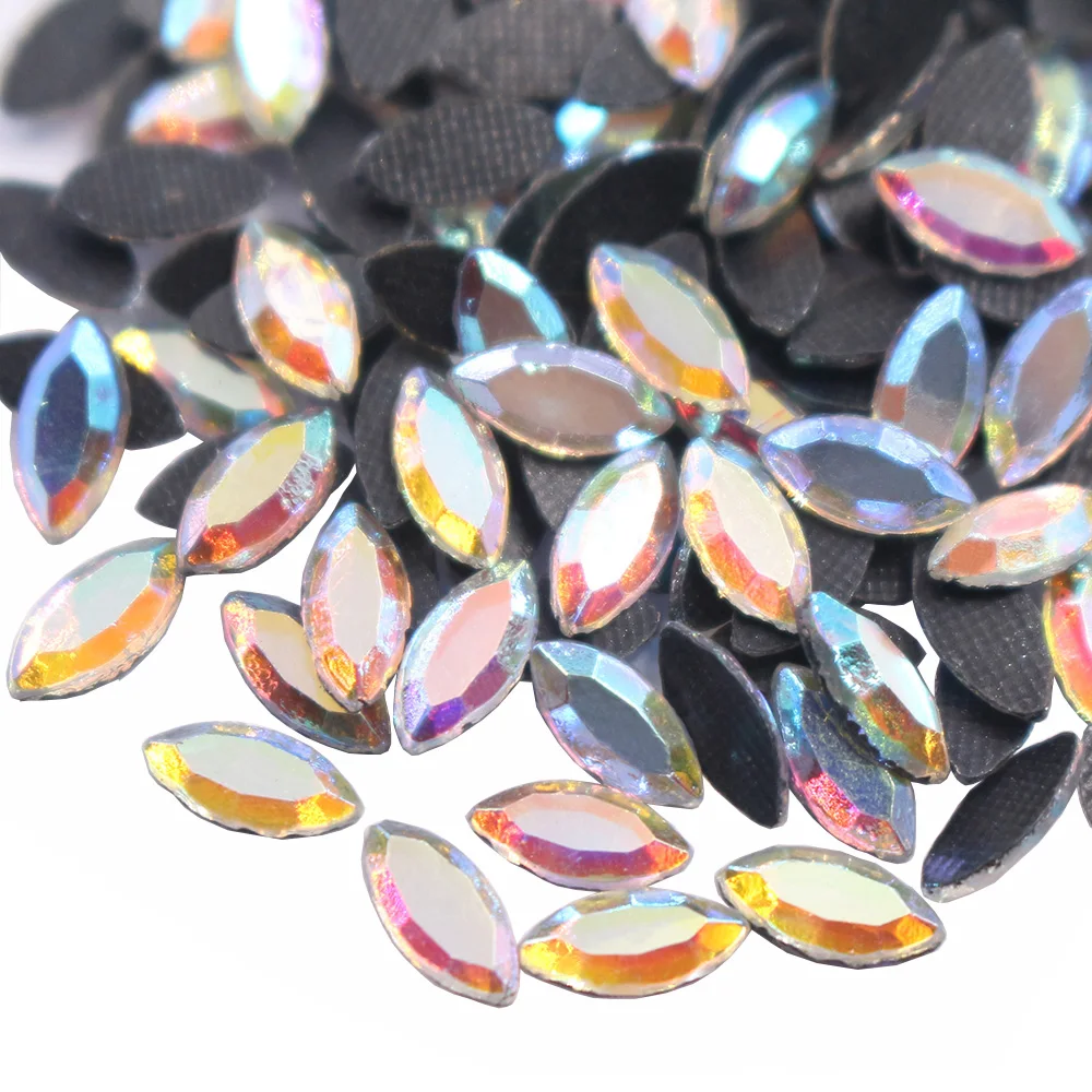 200pcs Drop Shape Hotfix Rhinestones Crystal AB Flatback Glue Back Strass DIY Beads Iron on for Clothes