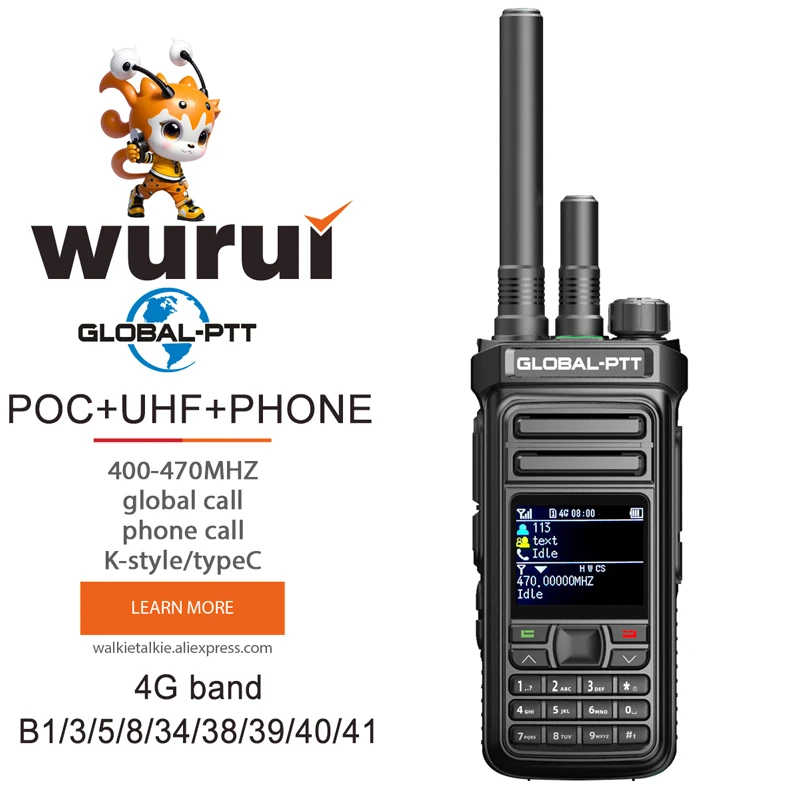 Global-ptt G2 POC + UHF 4G walkie talkie radio a lungo raggio ham comunicazione portatile amatoriale ptt radio bidirezionale chiamata telefonica