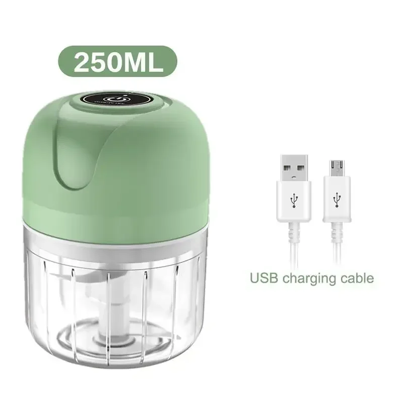 250ml Mini USB bezprzewodowy elektryczny maszynka do mielenia czosnku maszynka do mielenia mięsa Chili urządzenie do siekania żywności narzędzia