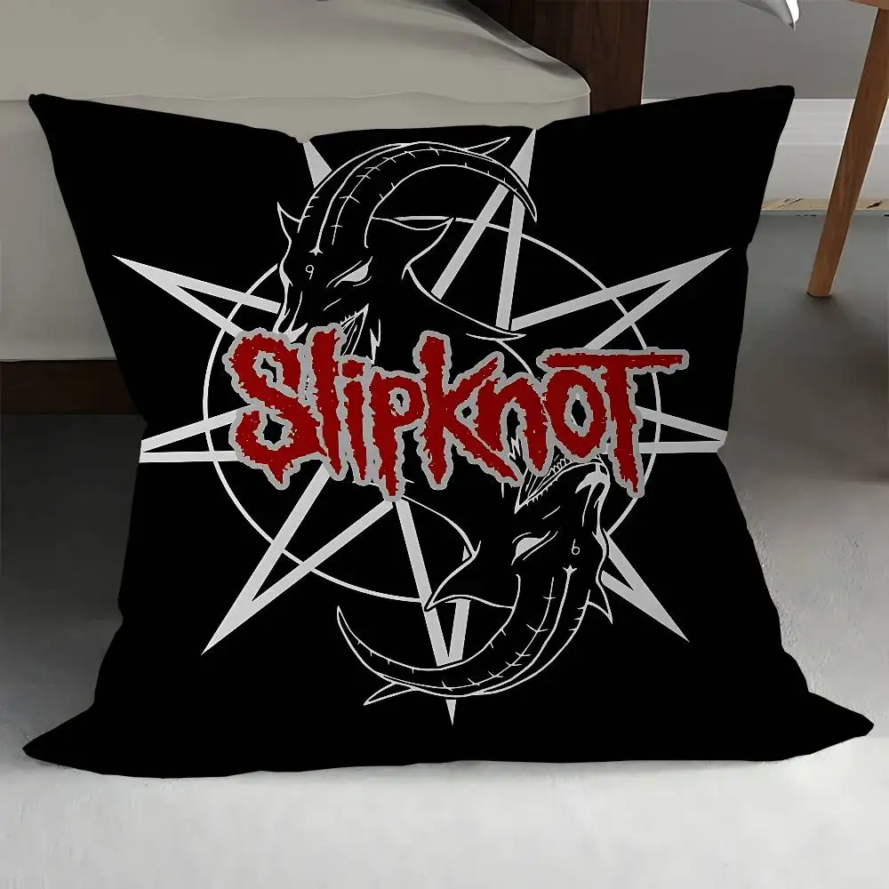 روك باند S-Slipknot شعار غطاء الوسادة بوصة مزرعة ديكور المنزل رمي وسادة تغطي لزينة الأريكة #6
