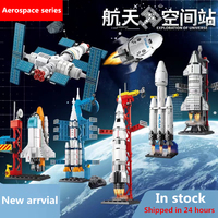 Creative Aerospace Series Building Blocks Space Rocket Craft Launch Center Station Base Set Bricks Toys For Boys Christams Gifts