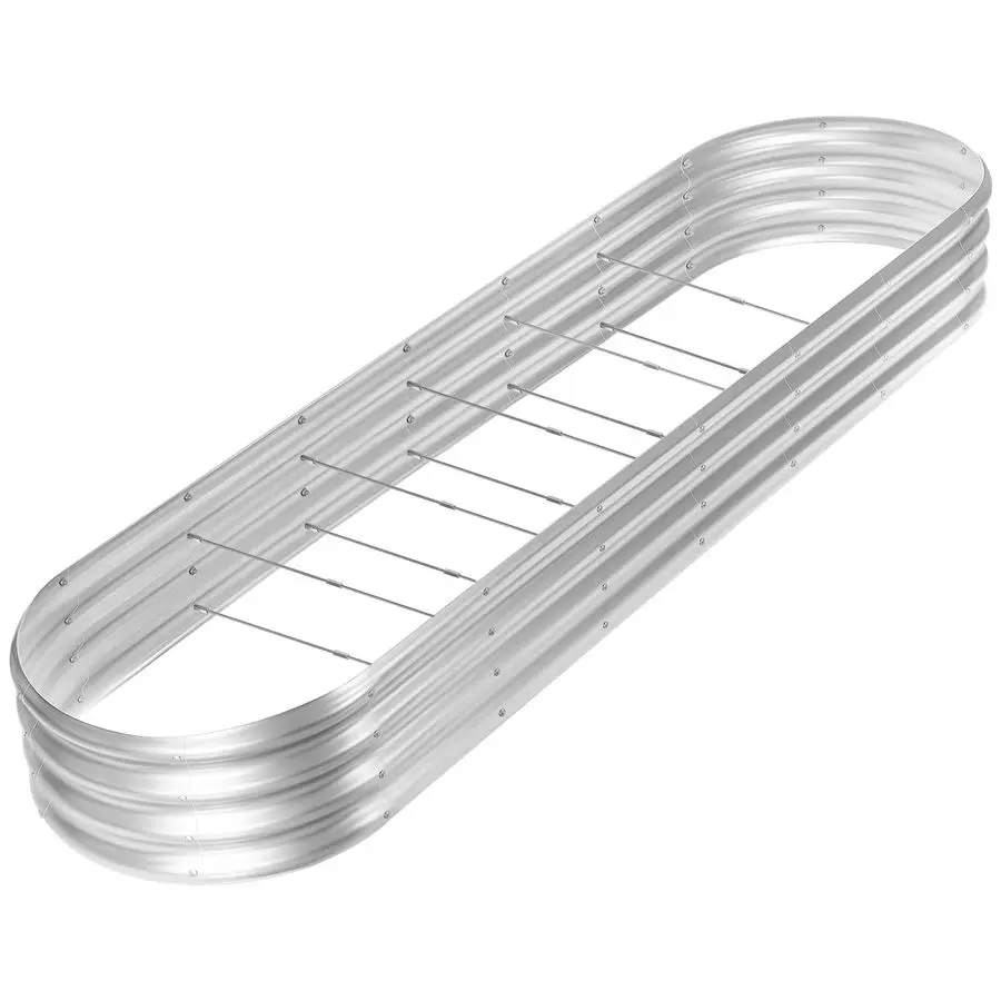 

Guard 8ft Galvanized Raised Garden Bed Kit, Raised Garden Boxes Outdoor, Oval Metal Raised Garden Beds for Vegetables, Silver,10