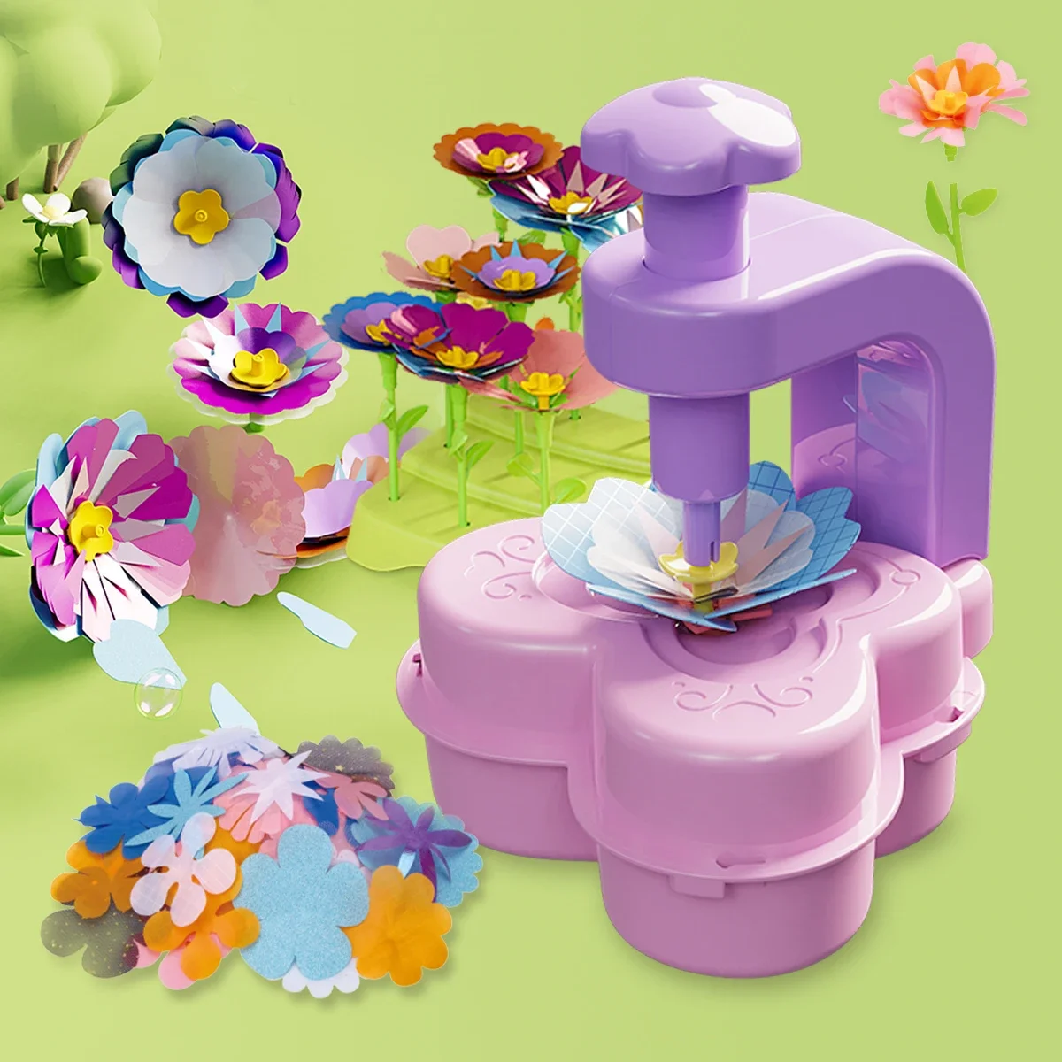 Ensemble de perforateurs de fleurs en tissu, jouet de simulation de fleurs pour enfants, artisanat Parent-enfant pour inspirer les compétences pratiques, bricolage