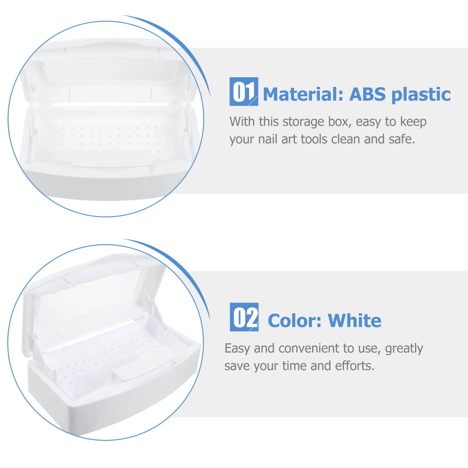 صينية تعقيم أدوات المانيكير خفيفة الوزن وسهلة التخزين لمعدات صالون تشذيب الأظافر #4
