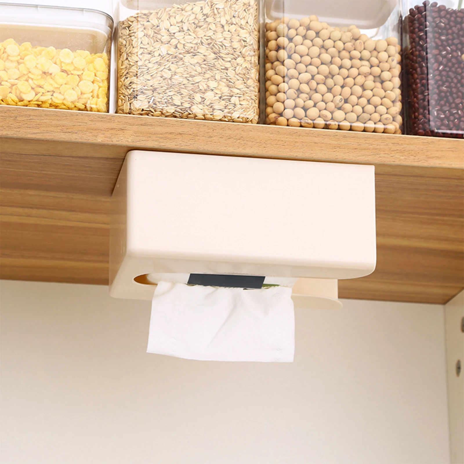 Wall Mounted Tissue Box Wet Tissue Holder Cover Napkin Holder Dispenser Rack For Bathroom Kitchen Napkin Organizer