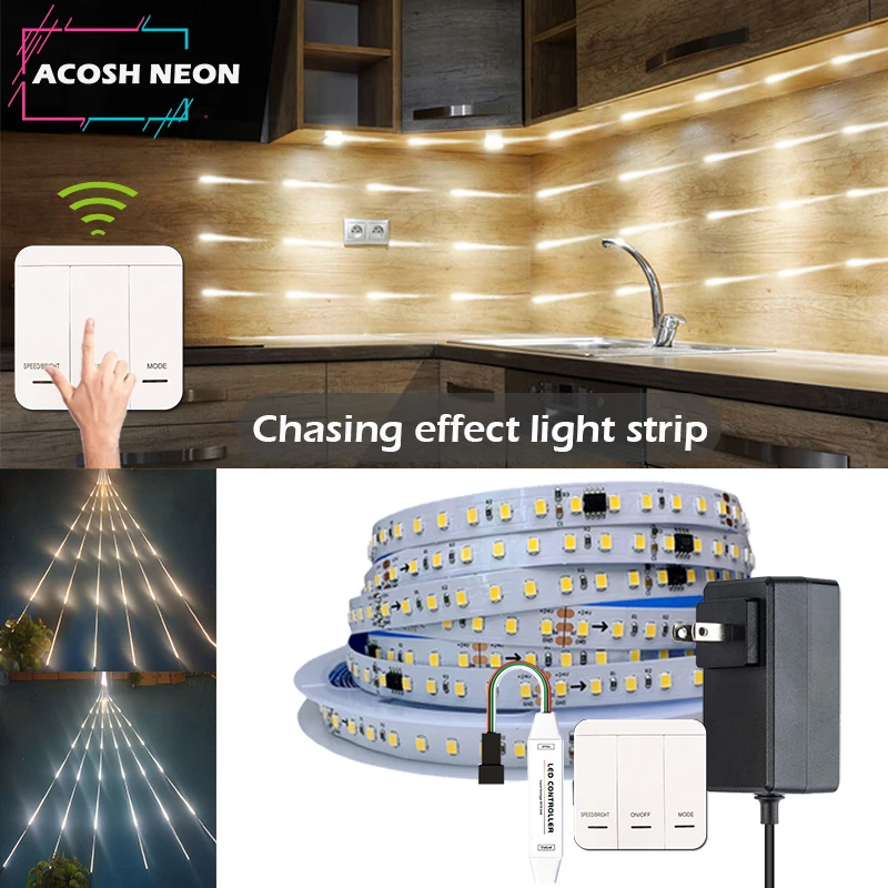 

Running Water LED Strip DC24V WS2811 Pixel Addressable LED Strip 2835SMD 120Leds/m White Flexible Strip For Home Kitchen Bedroom