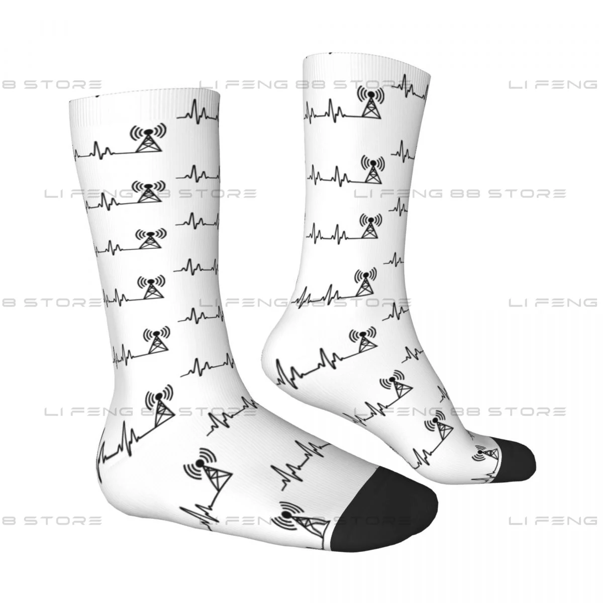 Amateur Radio Operator Heartbeat Unisex Winter Socks Hiking Happy Socks Street Style Crazy Sock