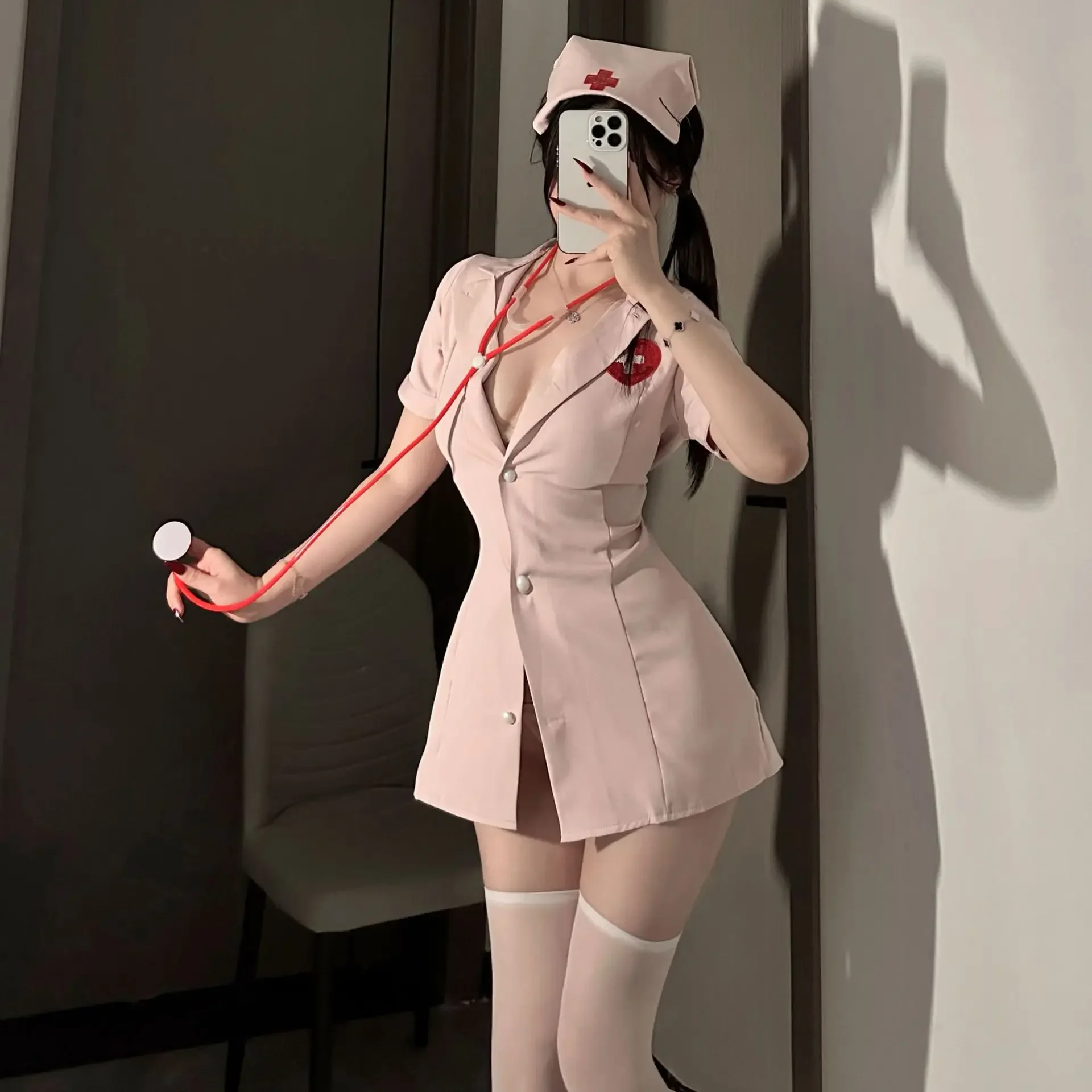 Sexy Uniform Set Nurse Outfit Sexy Lingerie Deep V Temptation Hot Role Play Bed Strap-on Pure Lust