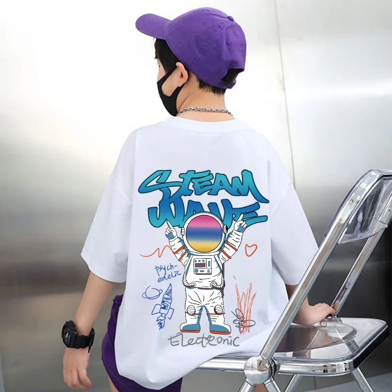 New Summer Kids Clothes Korean Fashion Print Short Sleeve Tops Tees Boys Girls Clothes 100%Cotton Cartoon T Shirts Children
