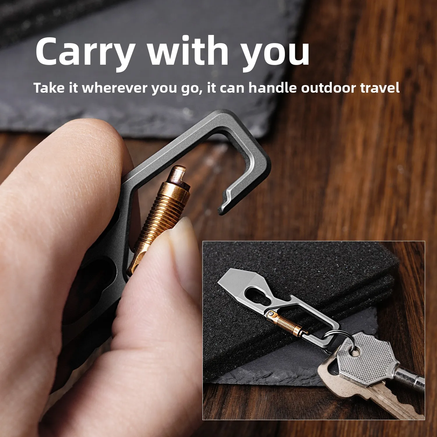 Mini Titanium Alloy Crowbar Keychain Pendant EDC Portable Delivery Tool Bottle Opener