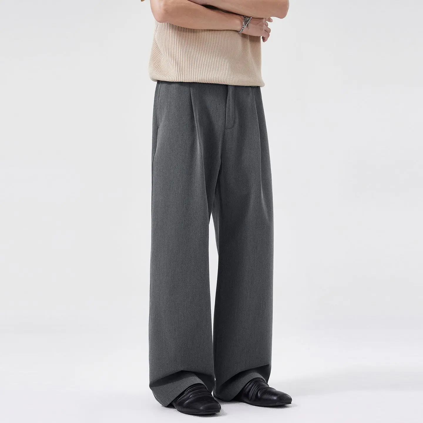 Casual Pants Summer New Product Commuting Mid Waist Wide Leg Straight Leg Men's Clothing