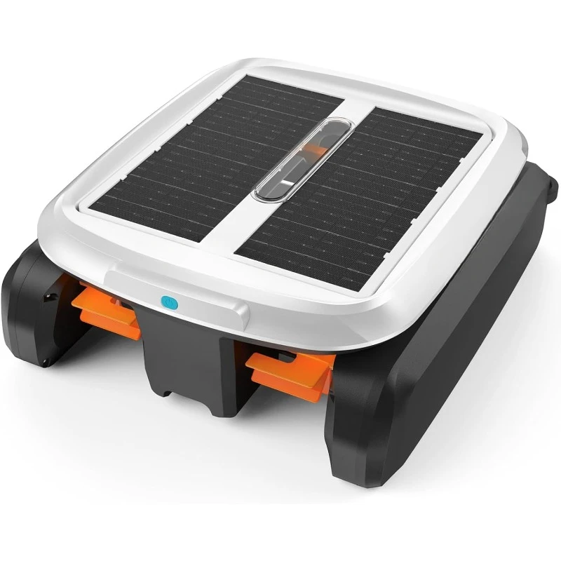 Solar Powered Automatic Robotic Pool Skimmer Cleaner,Solar Pool Surface Cleaner Dual Mode Navigation Sensor