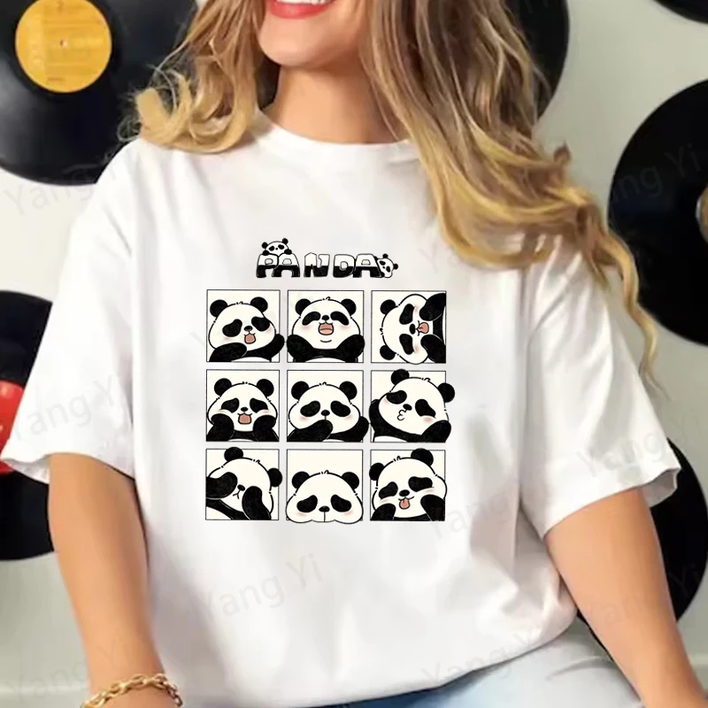 New Fashion Pandas Are Selling Cuteness Printed Short Sleeve Pandas T-shirt Men Women Hip-hop Creative Personalized Cotton Tops