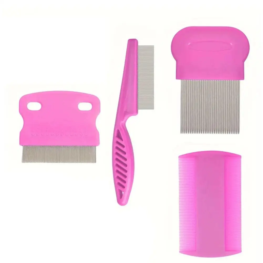 4Pcs Professional Lice & White Hair Removal Comb Set Multi-Purpose Fine Tooth Anti Dandruff Hair Comb Fine Teeth Nit Comb 2026