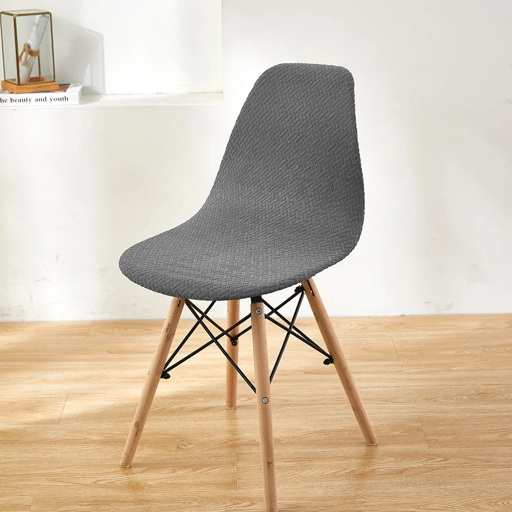 1PCS Waterproof T-Type Shell Chair Covers Removable Jacquard Chair Seat Cover Stretch Cushion Armchair Slipcover Dining Room