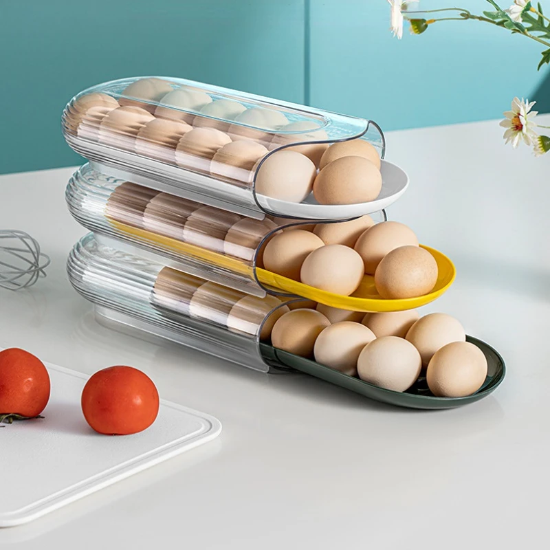 Large Capacity Egg Holder For Refrigerator-Fresh Storage Box Fridge, Egg Storage Container Organizer Bin,Clear Plastic Egg Tray