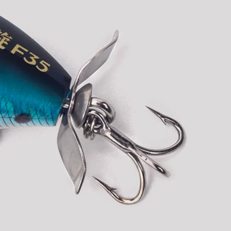 Kingdom Fishing Lure 35mm 5.4g Topwater Whopper Plopper Lure Floating Wobbler Artificial Hard Bait with Popper Pike Fishing
