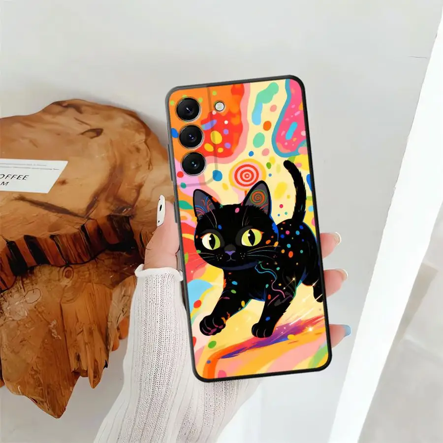Cartoon Cat Cool Phone Cover Case for Samsung Galaxy A06 A05 A53 A17 A55 A37 A57 A15 A25 A16 A23 A52 A36 A73 A51 A13 A12 A50 A70