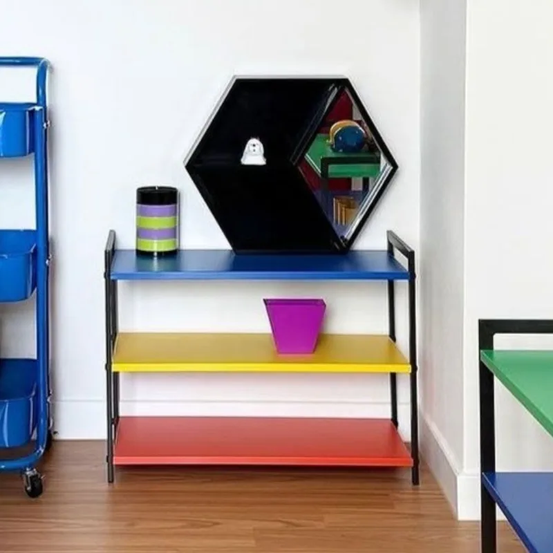 Metal Simple Colorful Shoe Hanger Solid Color Oblong Children Door Shoe Hanger Environmental Modern Artistic Home Organization