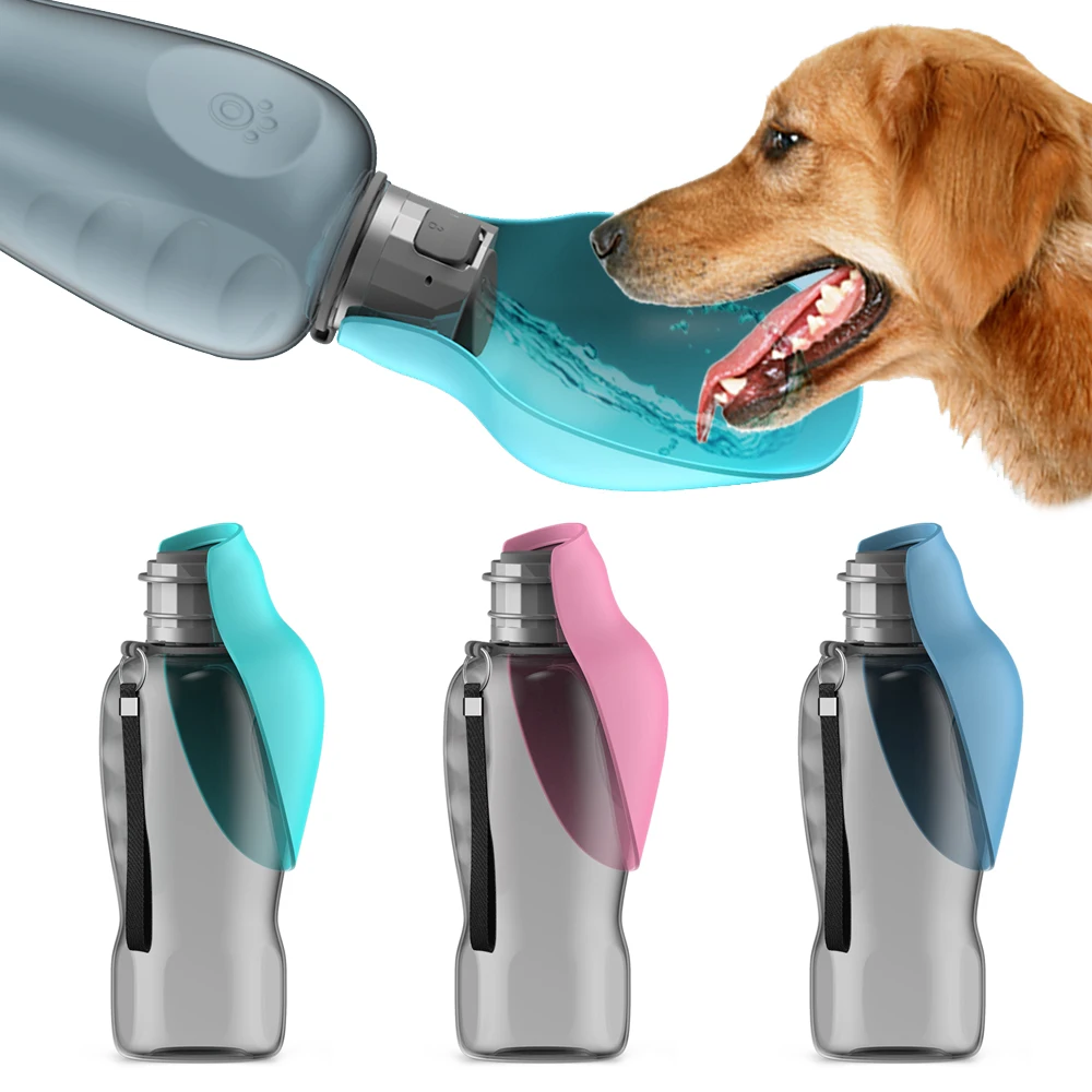 800ml Portable Dog Water Bottles For Big Dogs Pet Outdoor Travel Hiking Walking Foldable Drinking Bowl Golden Retriever Supplies