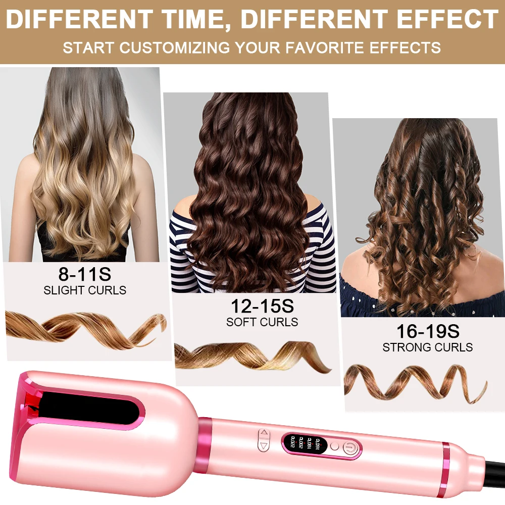 Auto Hair Curling Irons Electric Automatic Ceramic 1 Inch Hair Curler Rotating Curls Waves Anti-Tangle Curling Waver Large Slot