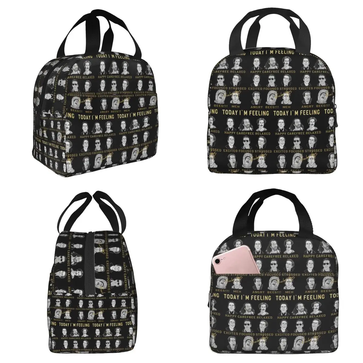 Merry Christmas St Nicolas Cage Insulated Lunch Bag for Women Office Cooler Thermal Food Box Tote Portable Lunch Boxes Container