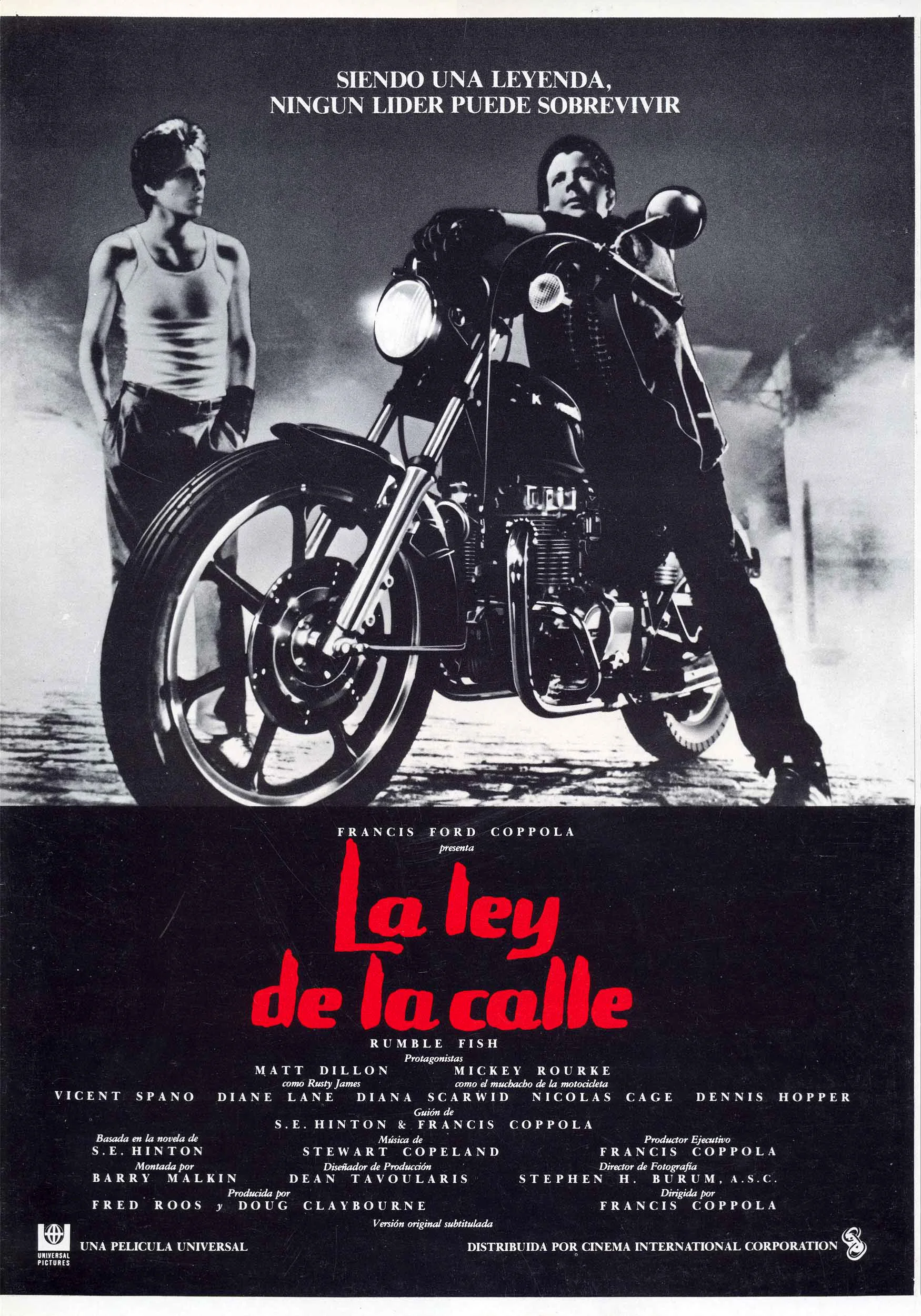 Film Rumble Fish (1983) Rusty James Wandposter Wanddecoratie Rome Decoratie