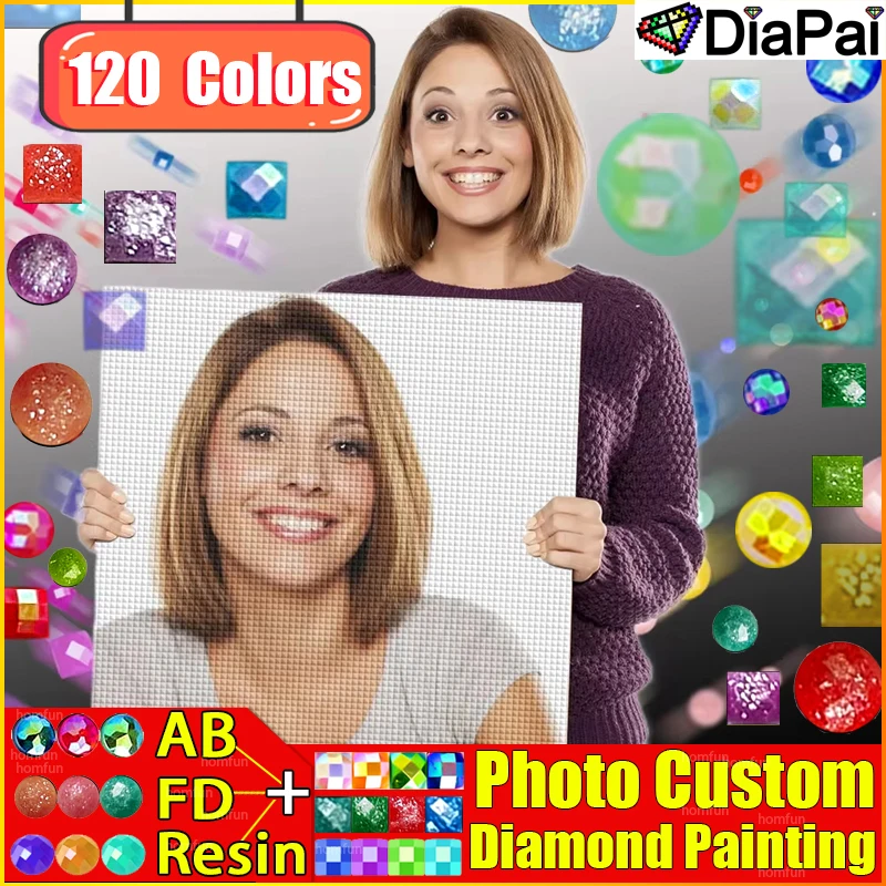 

DIAPAI 120 цветов смолы + сказочная пыль + дрель AB 5D DIY алмазная живопись фото на заказ полная дрель алмазная вышивка домашний декор