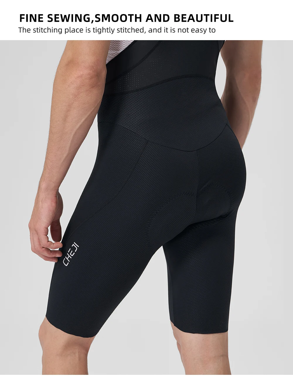 Cheji Herren-Radlerhose Schnelltrocknend Atmungsaktiv Nahtlos Verarbeitet mit Belgischem Schaumstoffpolster für Komfortables 6-Stunden-Fahren – Detail 22