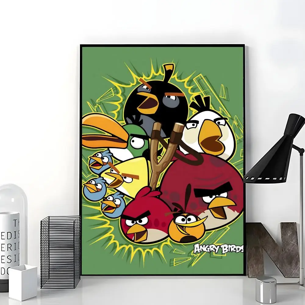GAME Angry Birds Funny Cute Poster Paper Print Home Living Room Bedroom Entrance Bar Cafe Art Painting Decoration