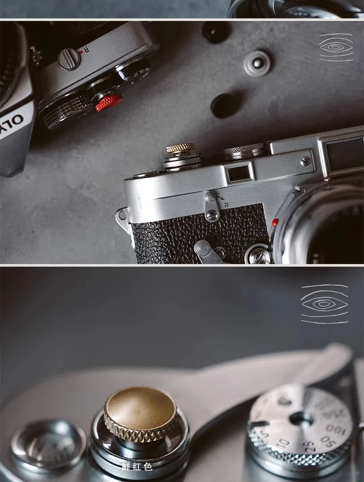 Metall-Kamera-Auslöseknopf, kompatibel mit Fujifilm XT30II XT10 20 XT4 XT3 2 XPRO2 1 Leica M9 RX1RII DFM Gewindespulenauslöser – Detail 2