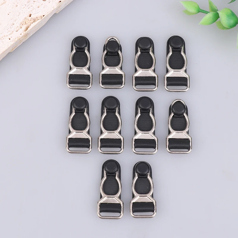 10Pcs Metal Adjust Buckle Set for Corset Leg Garter Belt Suspender Clips Hosiery Stocking Grips - Multiple Sizes 10/12/15/18MM