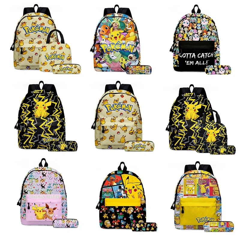 2 szt./3 szt. Zestaw Pikachu Pokemon Pokémon Pikachu plecak szkolny piórnik prezenty dla dzieci tornister kreskówka tornister Mochila