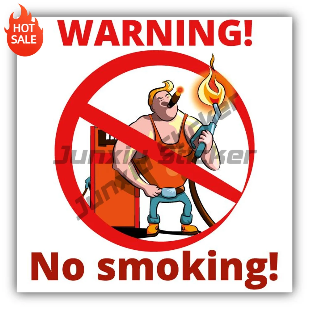 No Smoking Area Warning Sign Vinyl Car Sticker Self Adhesive Decal For Car Bumper And Laptop Exterior Decoration